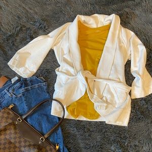White Sweatshirt Cardigan from Banana Republic